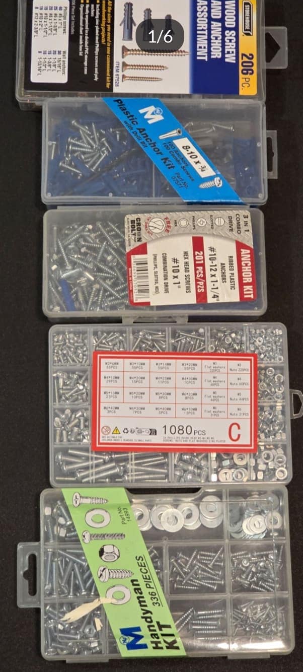 Screw, anchor & fastener assortment lot
