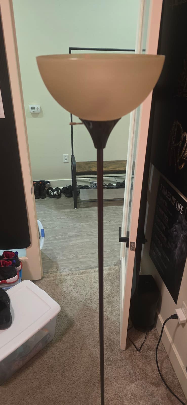 Tall torchiere floor lamp with smart color bulb (2 available)