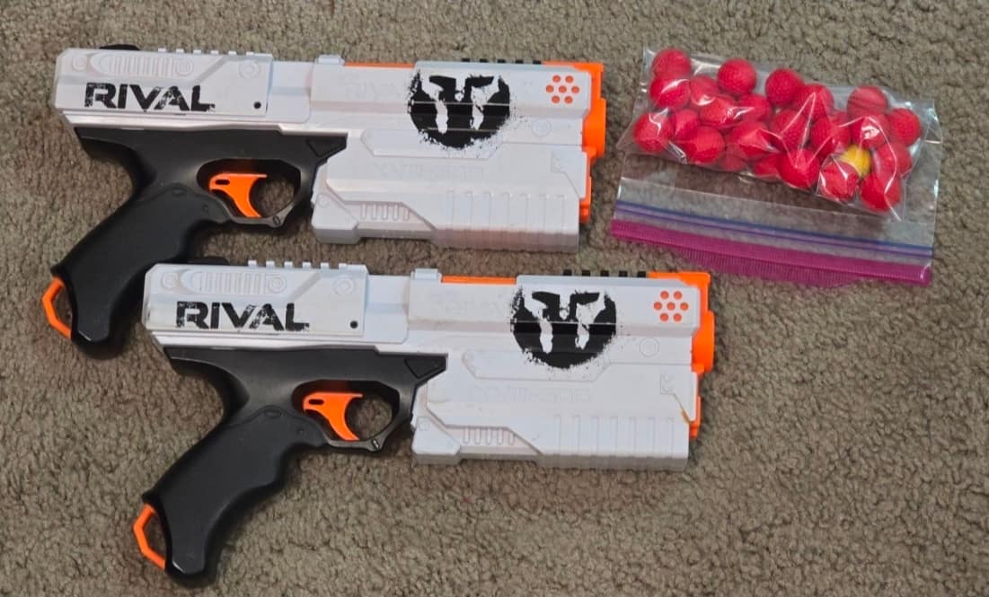Nerf Rival blasters (pair) + ammo